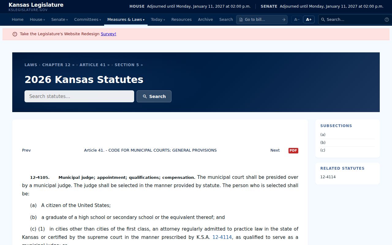 Dorrance court docket municipal judge appointment law