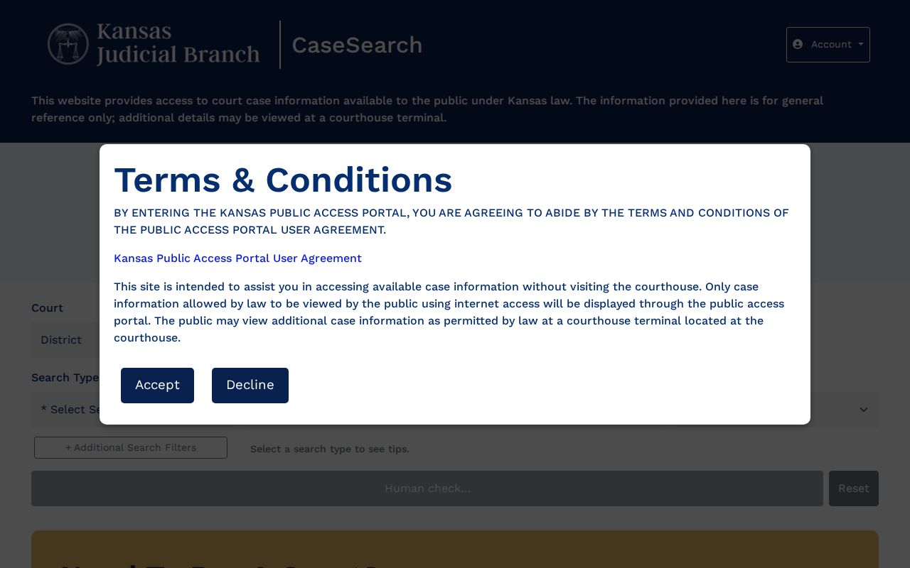 Russell County court docket CaseSearch application