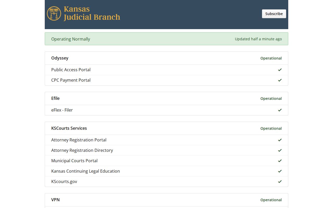 Russell County court docket Judicial Branch service status