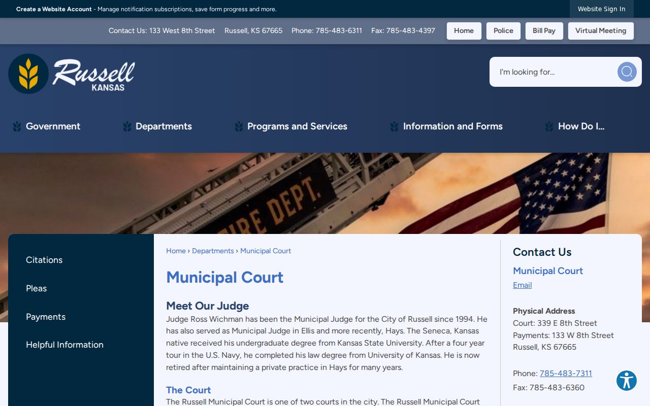 Russell County court dates on the Russell Municipal Court schedule