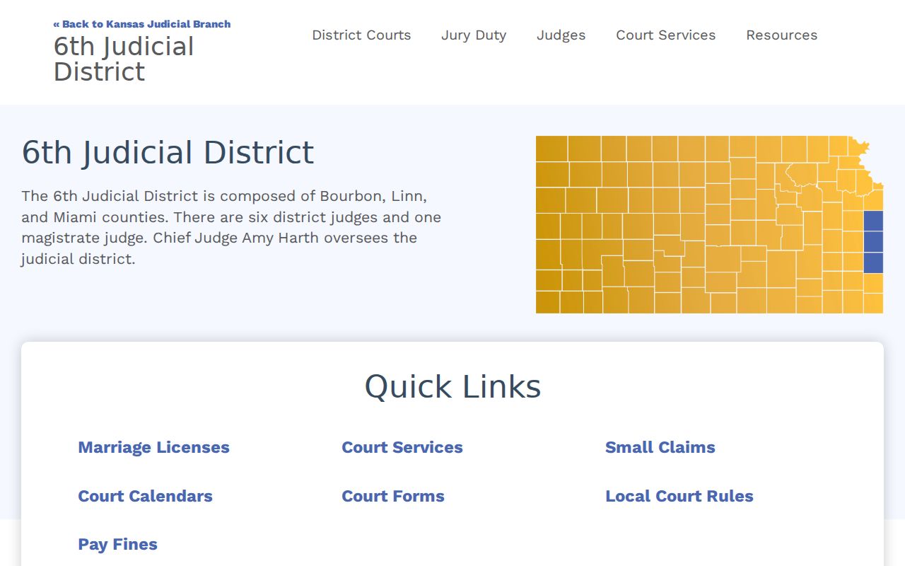 Russell County court record access on the Kansas District Court records page